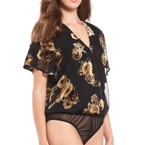Dillards | Gibson Latimer Velvet Bodysuit SMALL RETAILS 74​